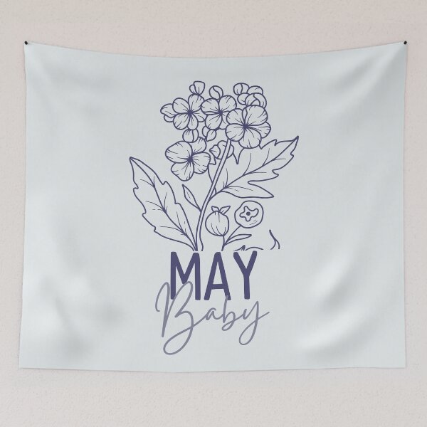 Item preview, May Baby, Hawthorn Birth Flower, May Birthday, Newborn Baby Gift designed and sold by lagunaklein.