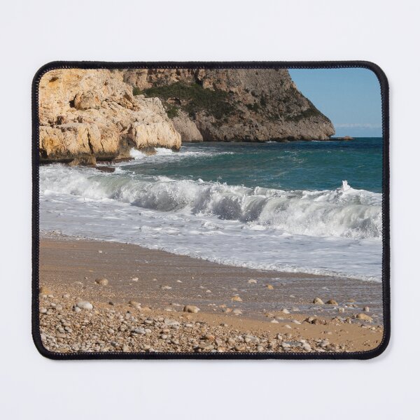 Item preview, Foaming waves meet the beach at Cala Moraig, Cumbre del Sol designed and sold by Adriana Mueller.
