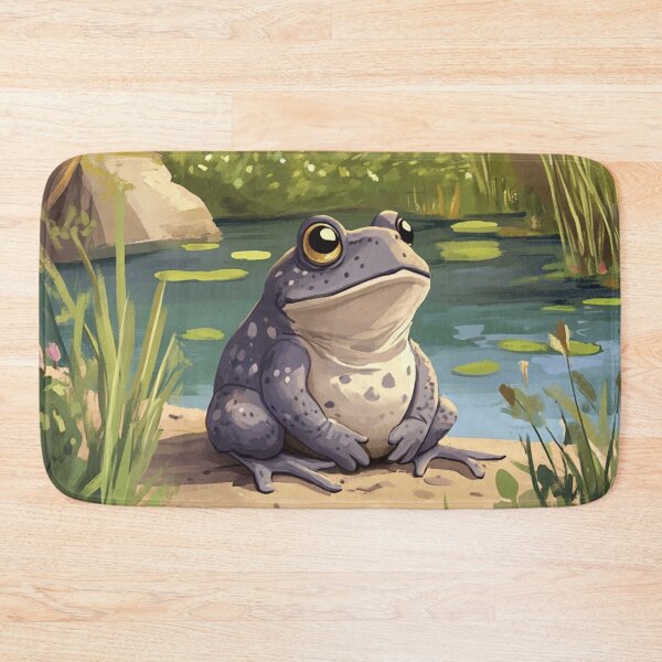 Item preview, Cute Grey Frog On The Shore Near The Pond designed and sold by GrinGalore.
