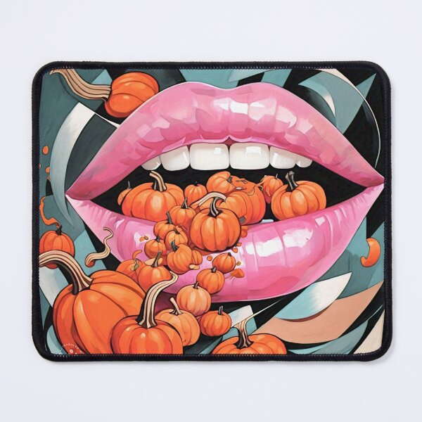 Item preview, abstract pumpkin lips 2024 tileartwork designed and sold by tileartwork.