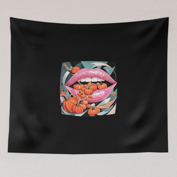 Item preview, abstract pumpkin lips 2024 tileartwork designed and sold by tileartwork.