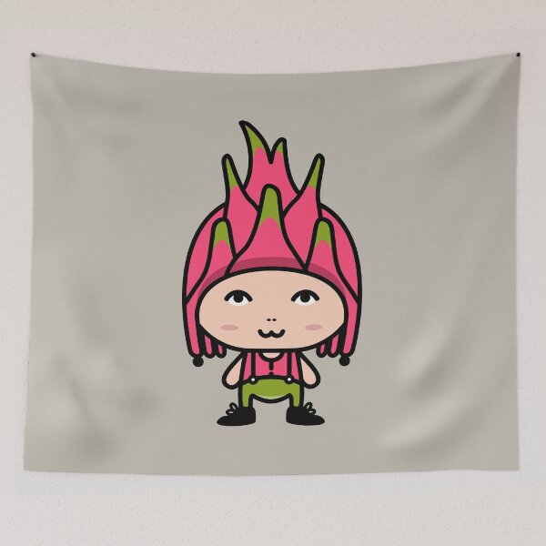 Item preview, Cute character in dragon fruit costume cartoon designed and sold by merupa.