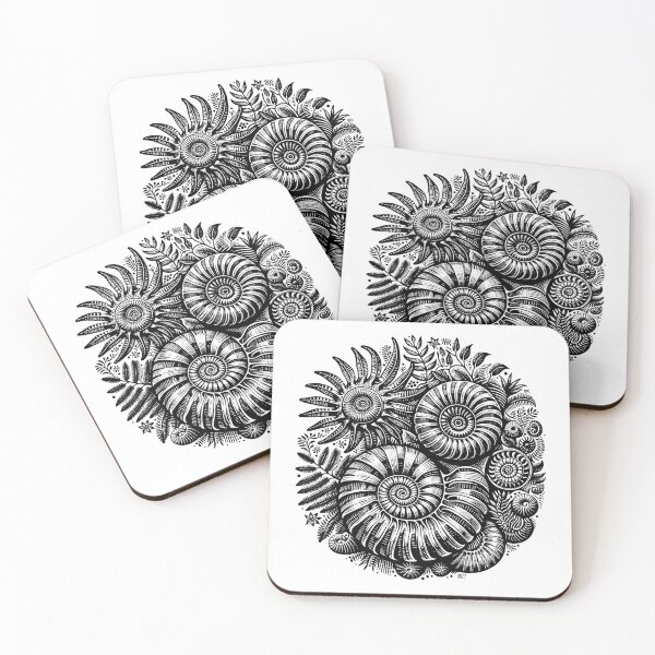 Item preview, Ammonite Fossils and Flowers Jurassic Geologists Fossil designed and sold by nicksuefonze.