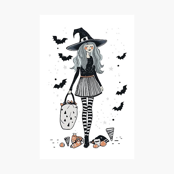Item preview, Halloween Little Witch Walking designed and sold by HappyCanva.