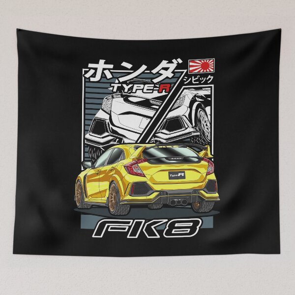 Item preview, Yellow Civic Type R FK8 Comic Style designed and sold by JDM Guyvit.