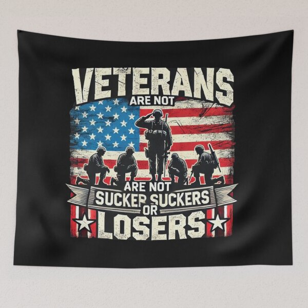 Item preview, Veterans Are Not Suckers Or Losers Vintage USA Flag Veteran designed and sold by SztylishDesigns.