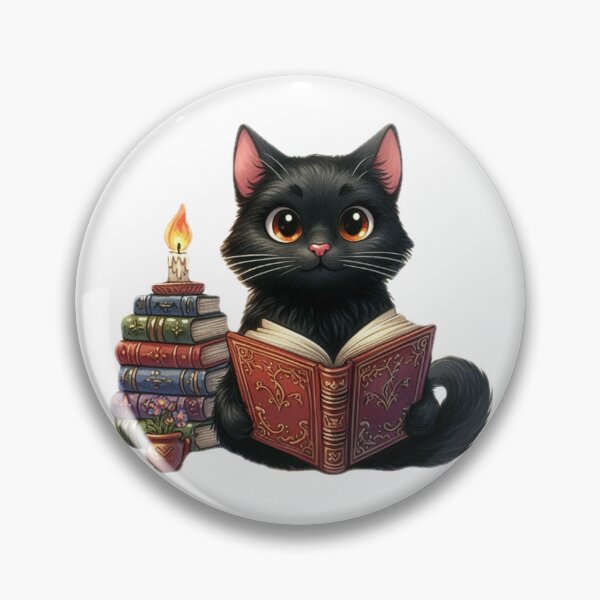Item preview, Cute Black Cat Reading Enchanted Book designed and sold by darsh30.