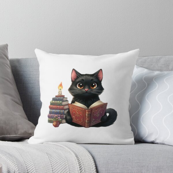 Item preview, Cute Black Cat Reading Enchanted Book designed and sold by darsh30.