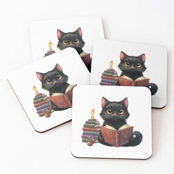 Item preview, Cute Black Cat Reading Enchanted Book designed and sold by darsh30.