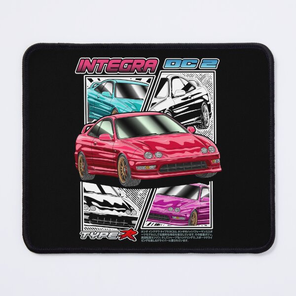 Aperçu de l'œuvre Honda Integra Type R DC2 rouge style bande dessinée créée et vendue par JDM Guyvit.