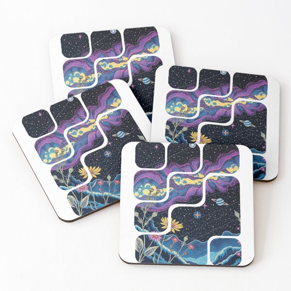 Item preview, Psychedelic Cosmic Compass - Celestial Floral Space Art designed and sold by MiszungART.