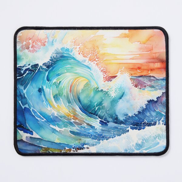 Item preview, Beauty of Ocean Waves Watercolor Painting designed and sold by Juana-.