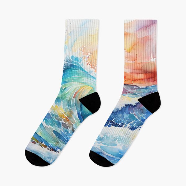 Item preview, Beauty of Ocean Waves Watercolor Painting  designed and sold by Juana-.