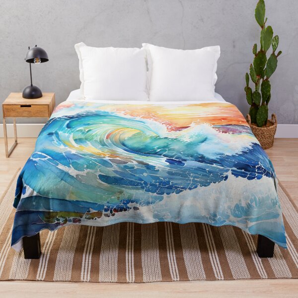 Item preview, Beauty of Ocean Waves Watercolor Painting designed and sold by Juana-.