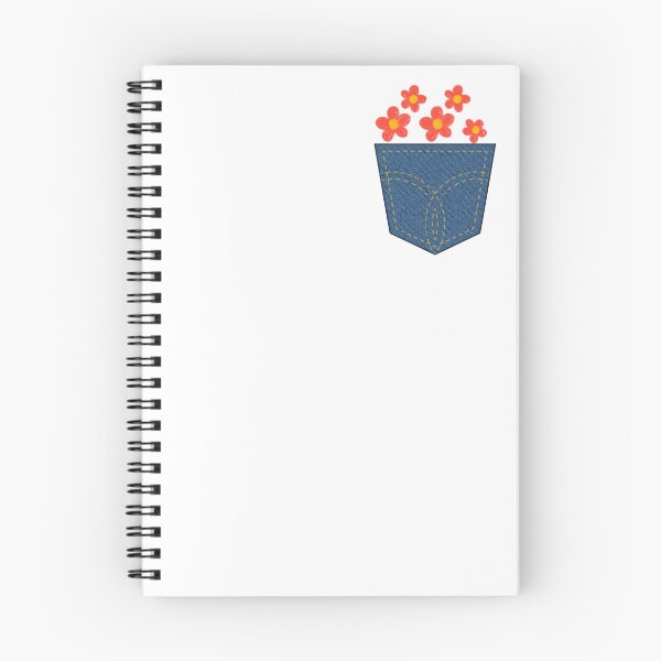 Item preview, Denim Pocket and Flowers Cute Blue Orange Stylish Jeans designed and sold by Sketchbook Studio by Aqsaa.
