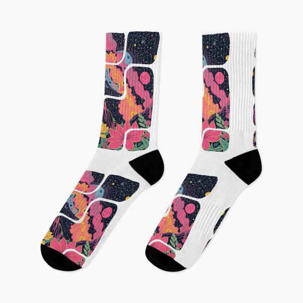 Item preview, Psychedelic Cosmic Compass - Celestial Floral Space Art designed and sold by MiszungART.