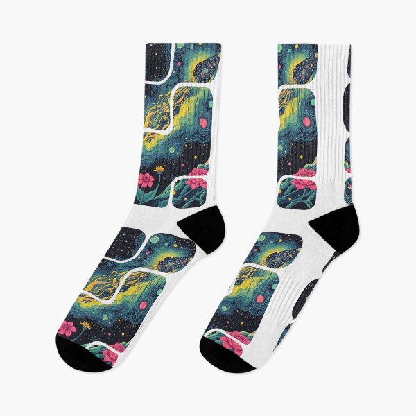 Item preview, Psychedelic Cosmic Compass - Celestial Floral Space Art designed and sold by MiszungART.