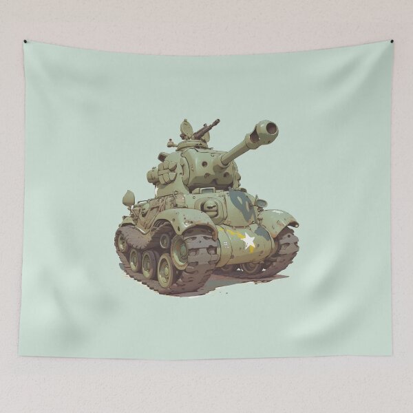 Item preview, Adorable Sherman Tank: Minimalist and Fun Illustration designed and sold by Windy-market.