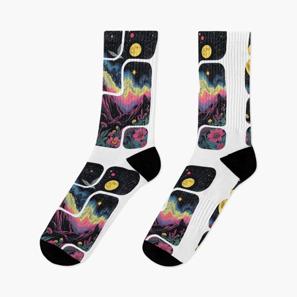 Item preview, Psychedelic Cosmic Compass - Celestial Floral Space Art designed and sold by MiszungART.