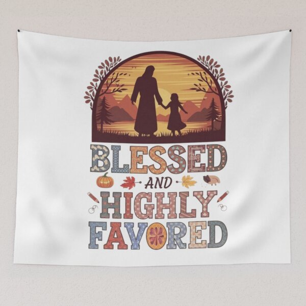 Item preview, "HIGHLY FAVORED". Blessed and highly favored.Highly favored scripture designed and sold by Obinne.