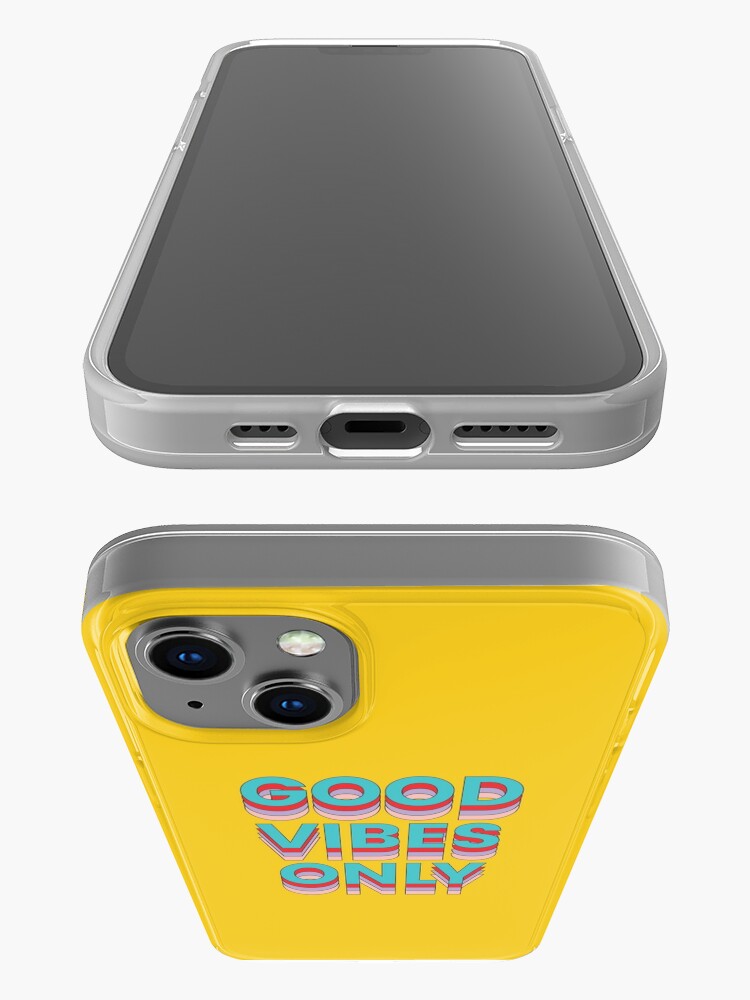 Alternate view of Good Vibes Only Yellow iPhone Case