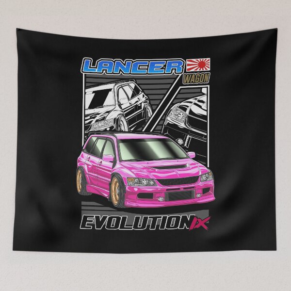 Item preview, Pink Mitsubishi Lancer Evo9 Wagon Comic Style designed and sold by JDM Guyvit.