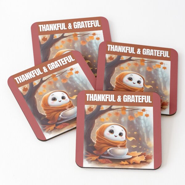 Item preview, Fall Ghost - Thankful & Grateful designed and sold by a boy and a pug.