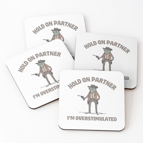 Item preview, Hold On Partner I'm Overstimulated Cowboy Frog Funny 2024 designed and sold by LoveMingle.