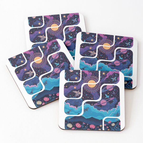 Item preview, Psychedelic Cosmic Compass - Celestial Floral Space Art designed and sold by MiszungART.