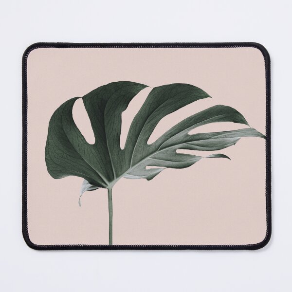 Item preview, Monstera leaf with long green stem on pink background designed and sold by Chantelle Flores.