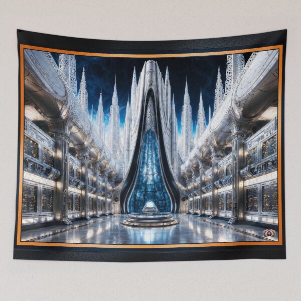 Item preview, Futuristic Central City Data Control Center Breathtaking AI Concept Art by Xzendor7 designed and sold by Xzendor7 Digital Art Creations.