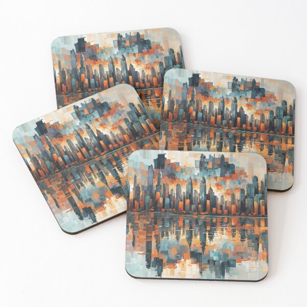 Item preview, CITYSCAPE GEOMETRIC MINIMALIST AUTUMN COLORS designed and sold by INNERHARMONY2.