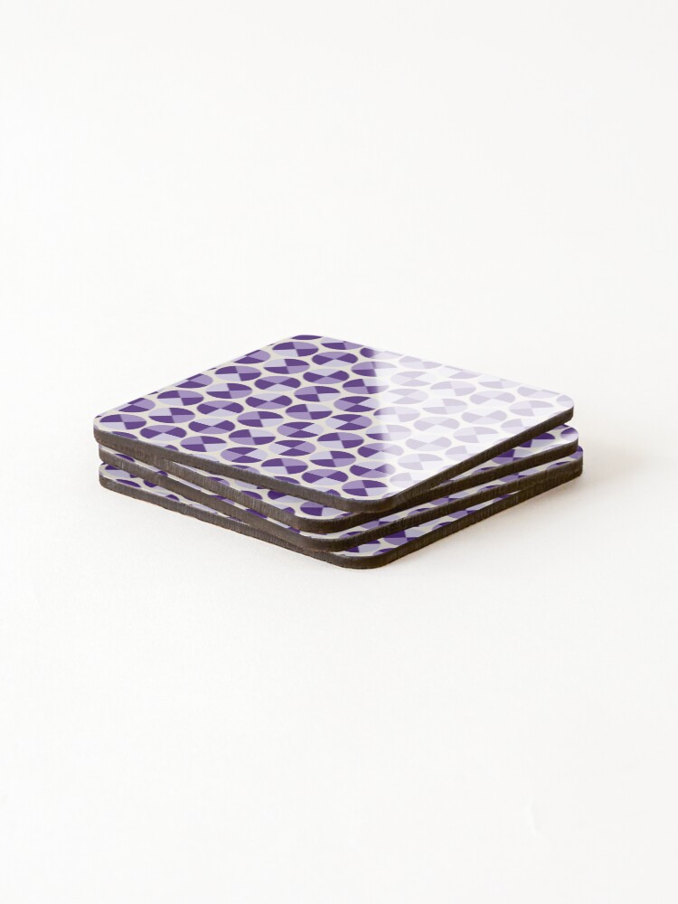 Thumbnail 4 of 5, Coasters (Set of 4), Purple circle pattern designed and sold by RuthB-Design.