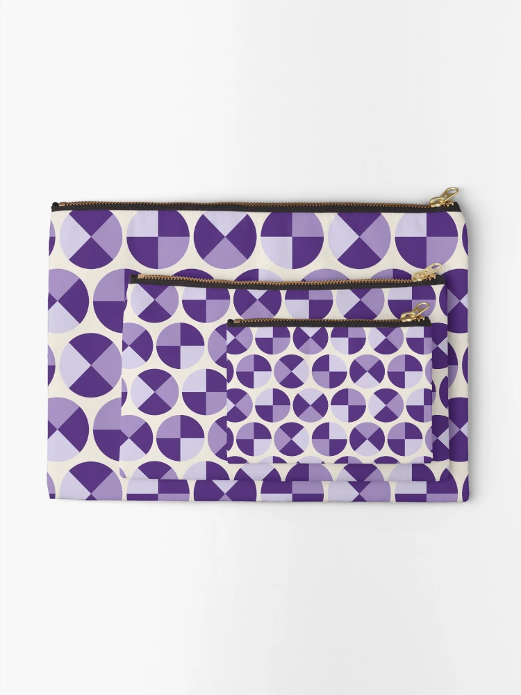 Thumbnail 2 of 4, Zipper Pouch, Purple circle pattern designed and sold by RuthB-Design.