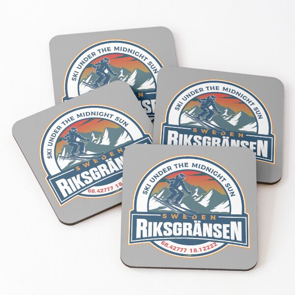 Item preview, Riksgransen Sweden Skiing Arctic Circle Riksgränsen Sticker T-Shirt 01 designed and sold by OuterShellUK.