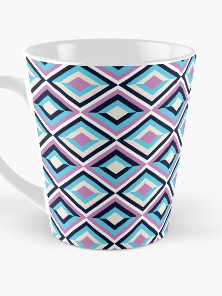 Thumbnail 3 of 4, Coffee Mug, Funky diamond pattern designed and sold by RuthB-Design.