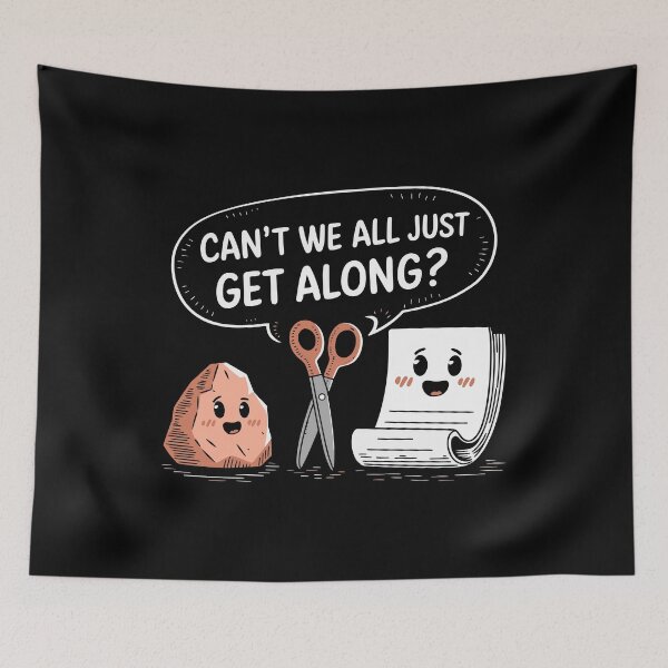 Item preview, Cute Humor Rock Paper Scissors Funny Conflict Peace Design designed and sold by w1ckerman.