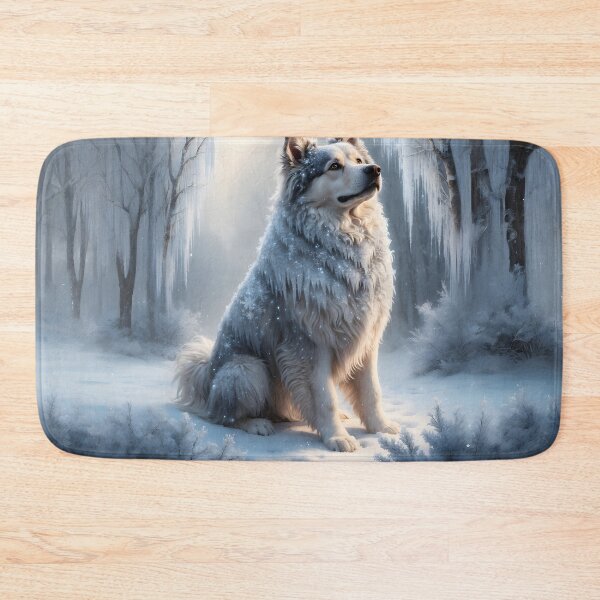 Item preview, Winter Dog in Snow - Enchanting Winter Wonderland Design by LaLi Designs designed and sold by LaLi-Designs.