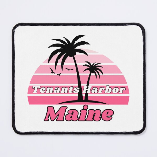 Item preview, Retro Cool Tenants Harbor Beach Maine Palm Tree at Sunset Souvenirs designed and sold by karmdaf.