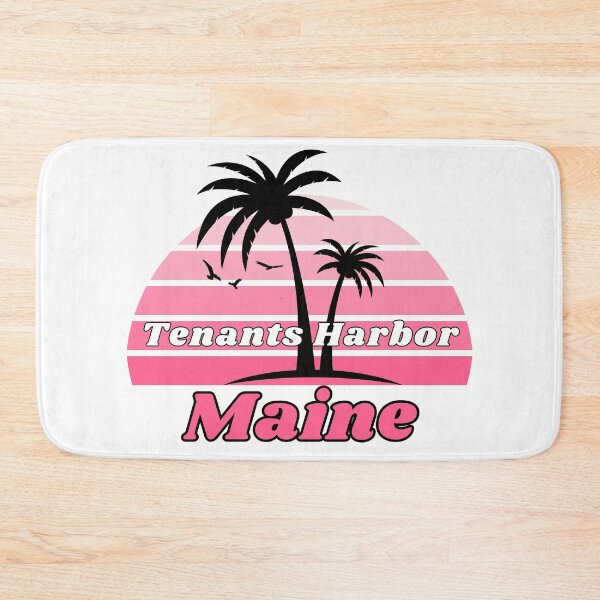 Item preview, Retro Cool Tenants Harbor Beach Maine Palm Tree at Sunset Souvenirs designed and sold by karmdaf.