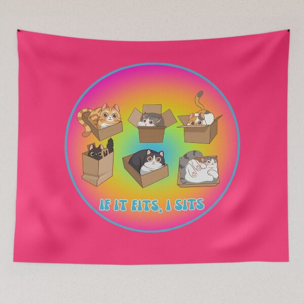Item preview, If it fits, I sits, cats in boxes designed and sold by Eternity Eventually.
