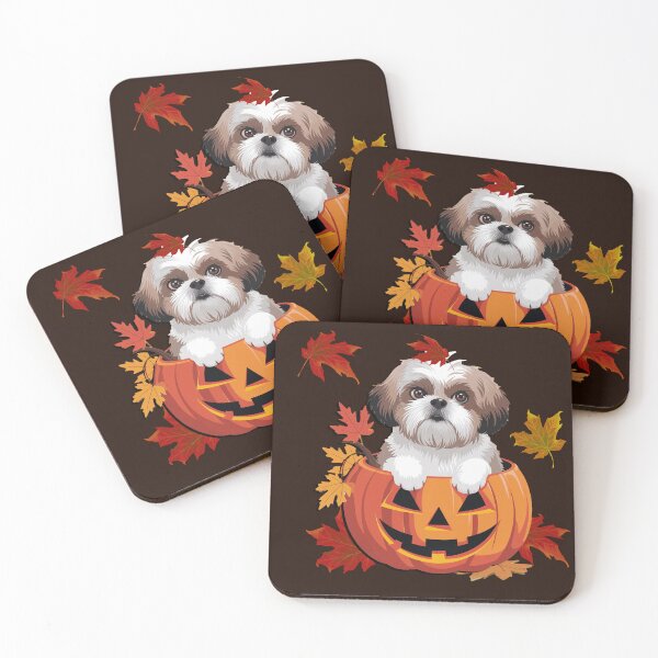 Item preview, Shihtzu Fall Design Jackolantern & Fall Leaves Halloween designed and sold by tamdevo1.