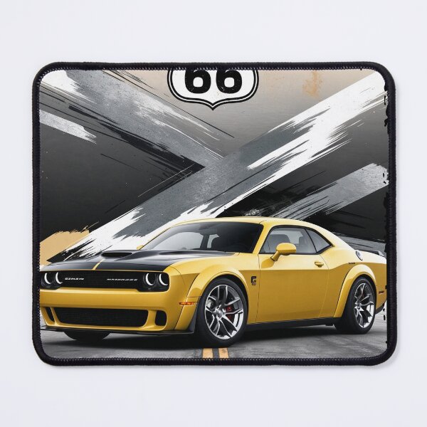 Item preview, Yellow American Muscle Car Route 66 hellcat designed and sold by ArtisticPen-art.