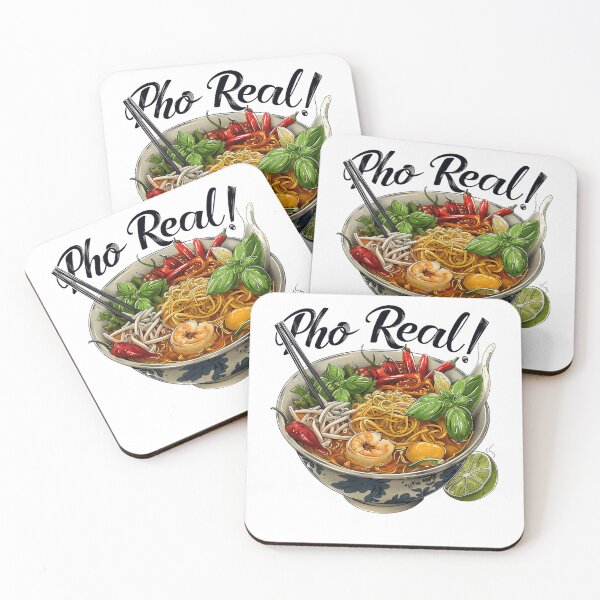 Item preview, Pho Real Comfort, Steaming Vietnamese Pho Bowl with Basil, Lime, and Chili, Cozy Comfort Food Design for Pho Lovers designed and sold by Noodle Doodle.