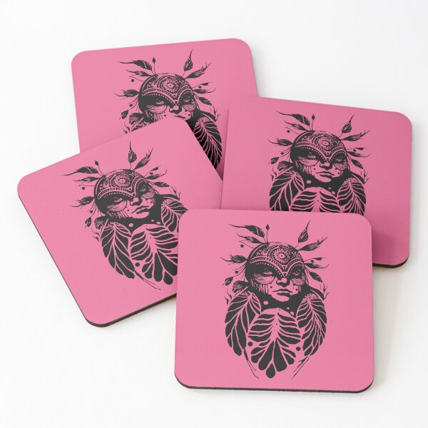 Artikelvorschau, boho bug woman with feathers rosa entworfen und verkauft von badbug.