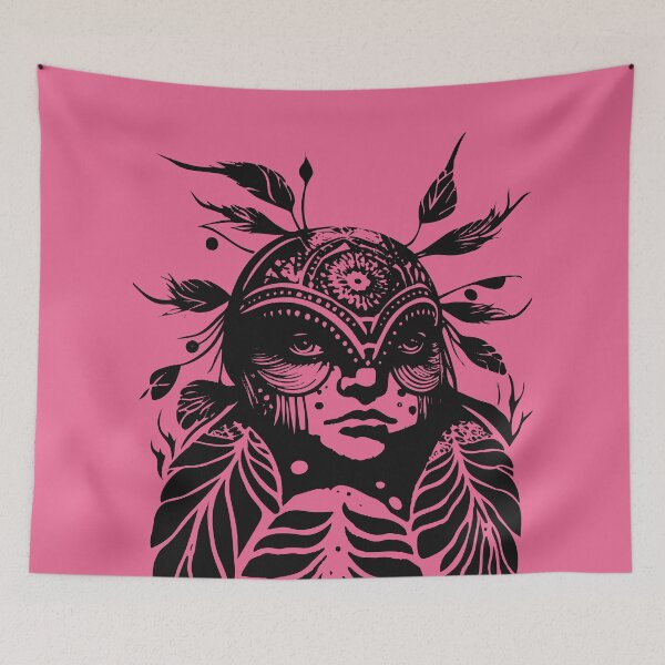 Artikelvorschau, boho bug woman with feathers rosa entworfen und verkauft von badbug.