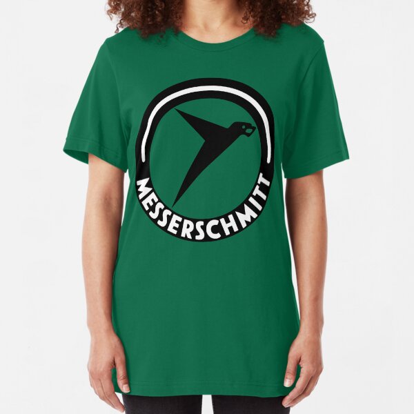 Messerschmitt Aircraft Logo -Black- (No Label) Slim Fit T-Shirt