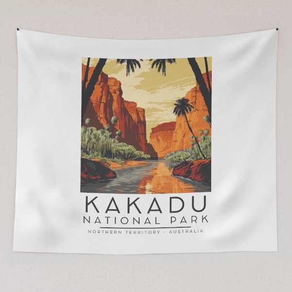Artikelvorschau, Eine Vintage-Illustration des Kakadu-Nationalparks - Northern Territory - Australien entworfen und verkauft von GoodOldVintage.
