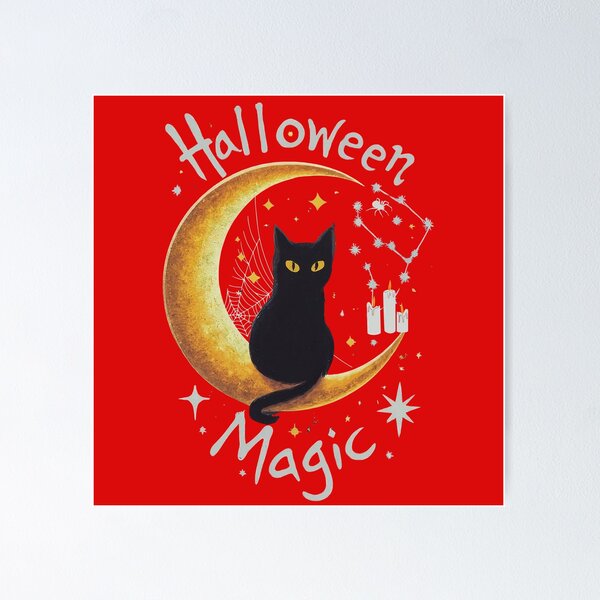 Item preview, Black Cat Halloween Magic T-shirt designed and sold by TrebdoraCrafts.