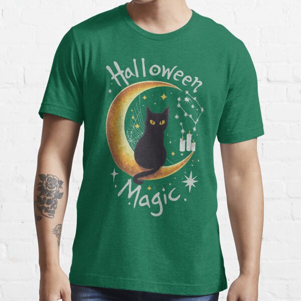 Item preview, Black Cat Halloween Magic T-shirt designed and sold by TrebdoraCrafts.